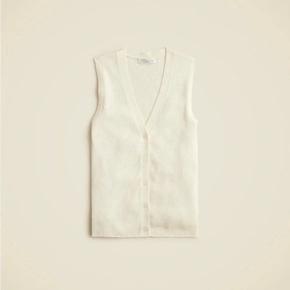 J Crew Silk Cashmere Sweater Shell in Ivory Size Medium